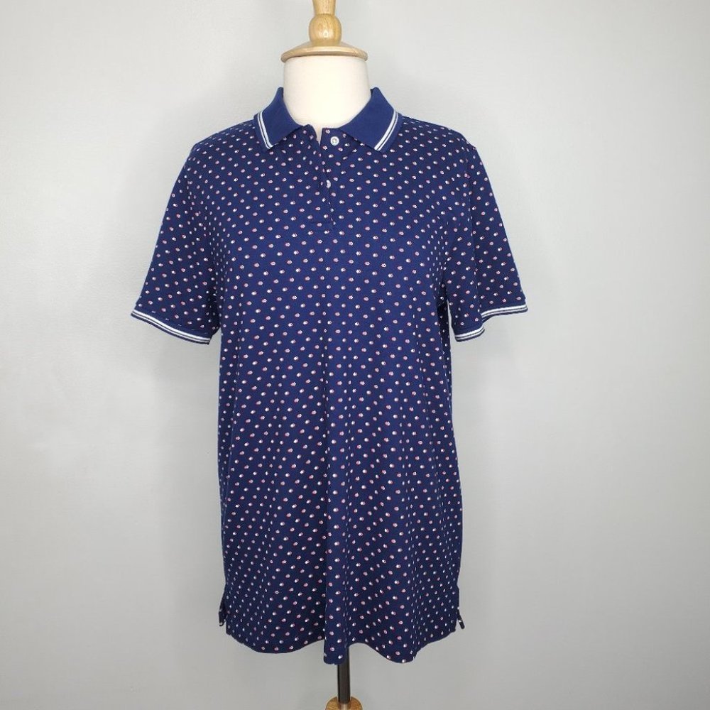 Lands' End Women's Casual Sporty Preppy Polo Shirt Size L (14-16)